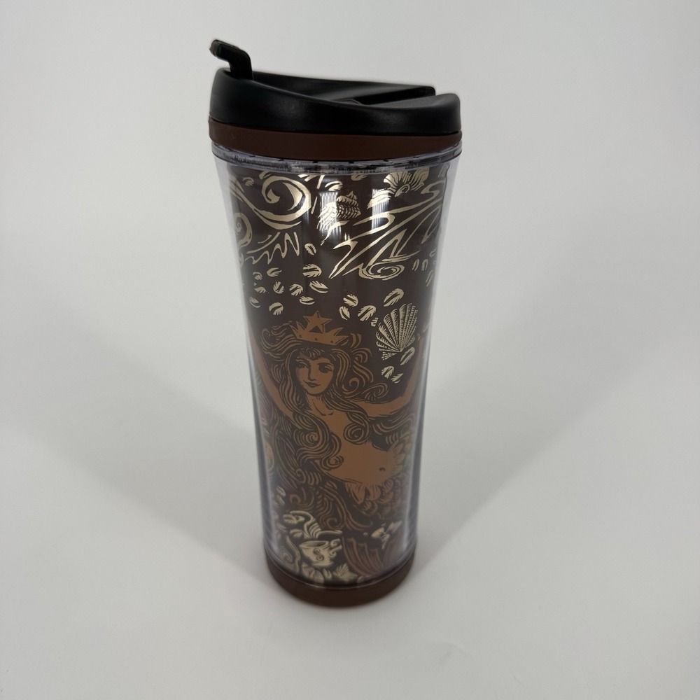 Starbucks Anniversary‎ Blend Siren Mermaid Brown Travel Tumbler 2007/2008